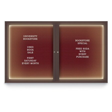 United Visual Products Indoor Enclosed Combo Board, 42"x32", Black Frame/Blue & Cinnabar UVCB4232B-BLUE-CINNABA